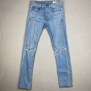 Rag & Bone Mens Size 29 Skinny Fit 1 Jeans Pylle Holes Blue Denim Distressed